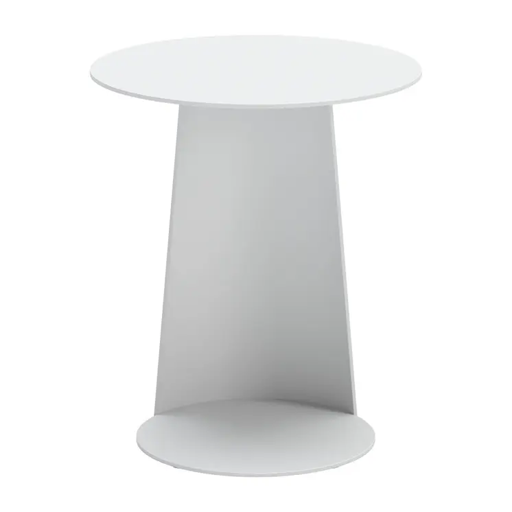 16" White Aluminum Rounded Outdoor Side Table