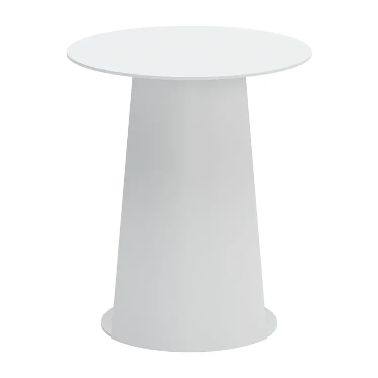 16" White Aluminum Rounded Outdoor Side Table