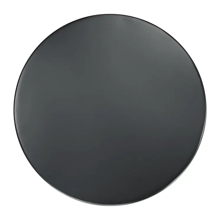 20" Black Iron Round Drum End Table