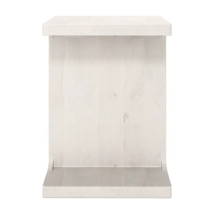 20" Natural Solid Wood Pedestal End Table