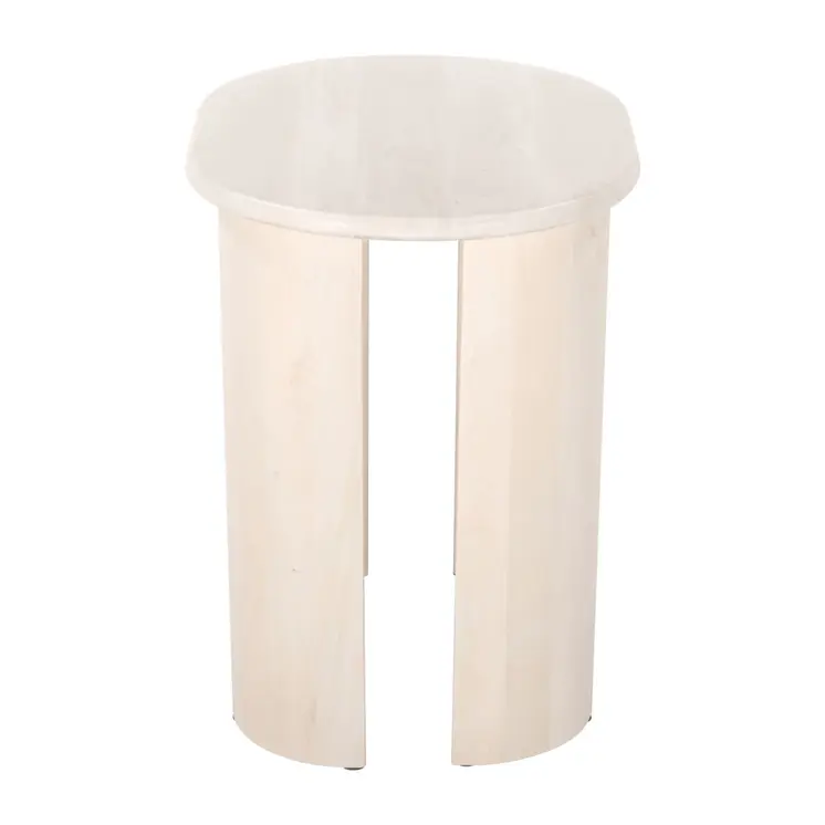 24" Natural Solid Wood Oval End Table