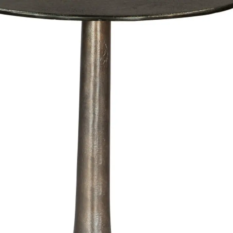 22" Charcoal Aluminum Round Pedestal End Table