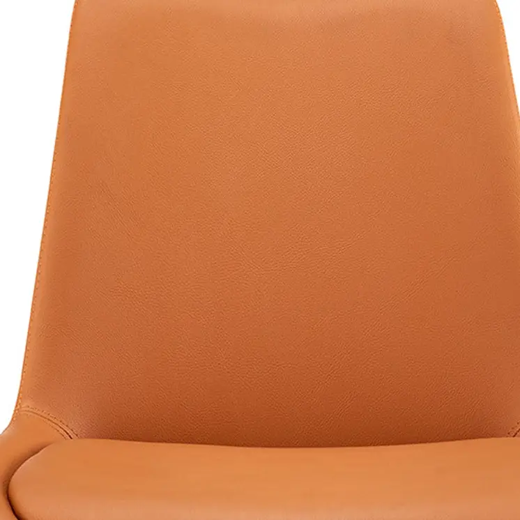 Orange And Black Faux Leather Dining Side Chair