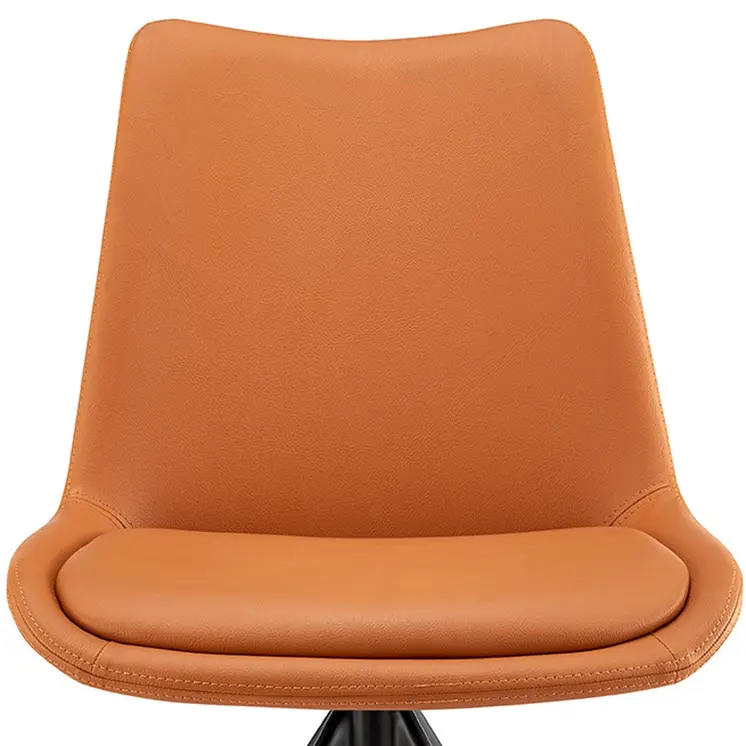 Orange And Black Faux Leather Dining Side Chair