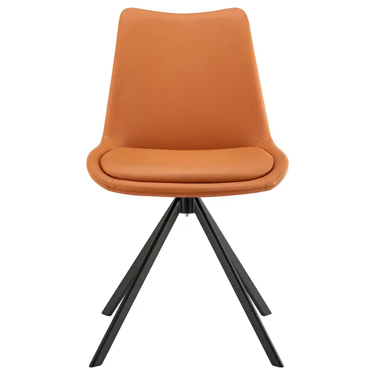 Orange And Black Faux Leather Dining Side Chair