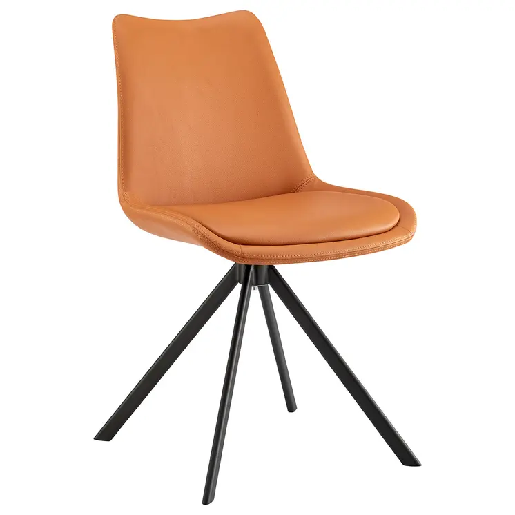 Orange And Black Faux Leather Dining Side Chair