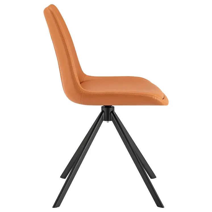 Orange And Black Faux Leather Dining Side Chair