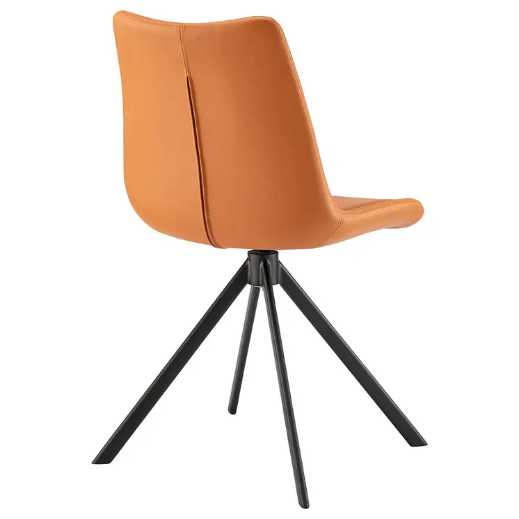 Orange And Black Faux Leather Dining Side Chair