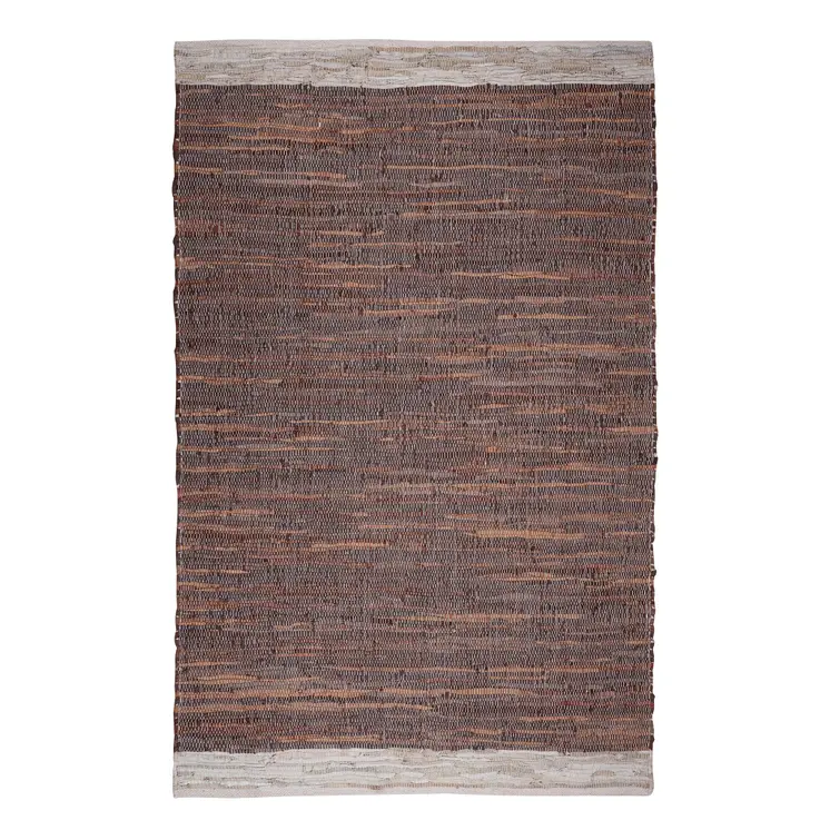 2' X 3' Tan Black and Beige Patchwork Handmade Indoor Outdoor Area Rug