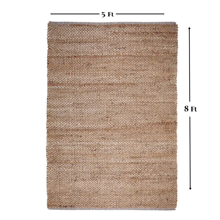 5' X 8' Natural Jute Hand Woven Area Rug