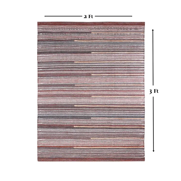 2' X 3' Brown Geometric Handmade Indoor Outdoor Area Rug