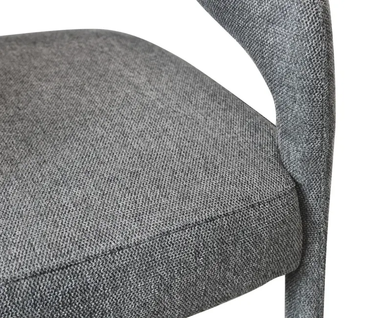 25" Gray Metal and Fabric Low Back Counter Height Bar Chair