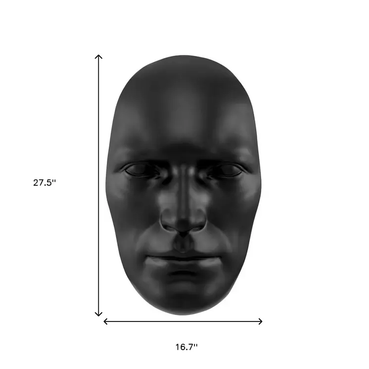 28" X 17" Black Face Resin Oval Hanging Dimensional Sculpture