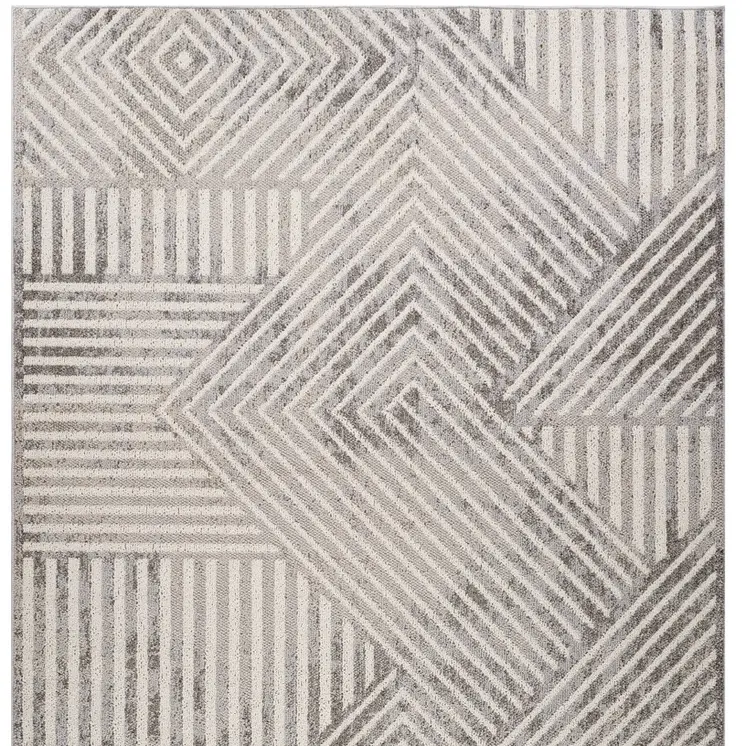 8' X 11' Gray and Beige Abstract Distressed Area Rug
