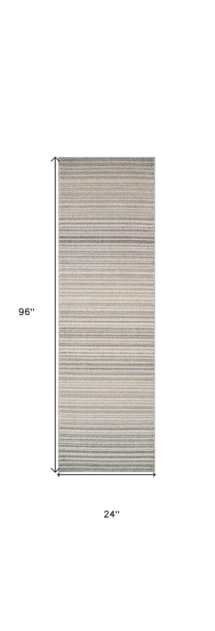 8' Gray And Beige Abstract Distressed Runner Rug