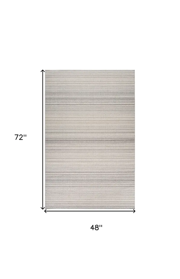 4' X 6' Gray and Ivory Abstract Area Rug
