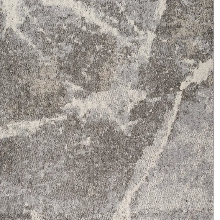 5' X 8' Gray and Ivory Abstract Area Rug