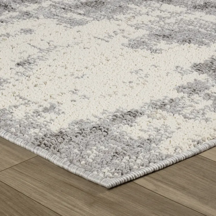 4' X 6' Gray and Beige Abstract Distressed Area Rug