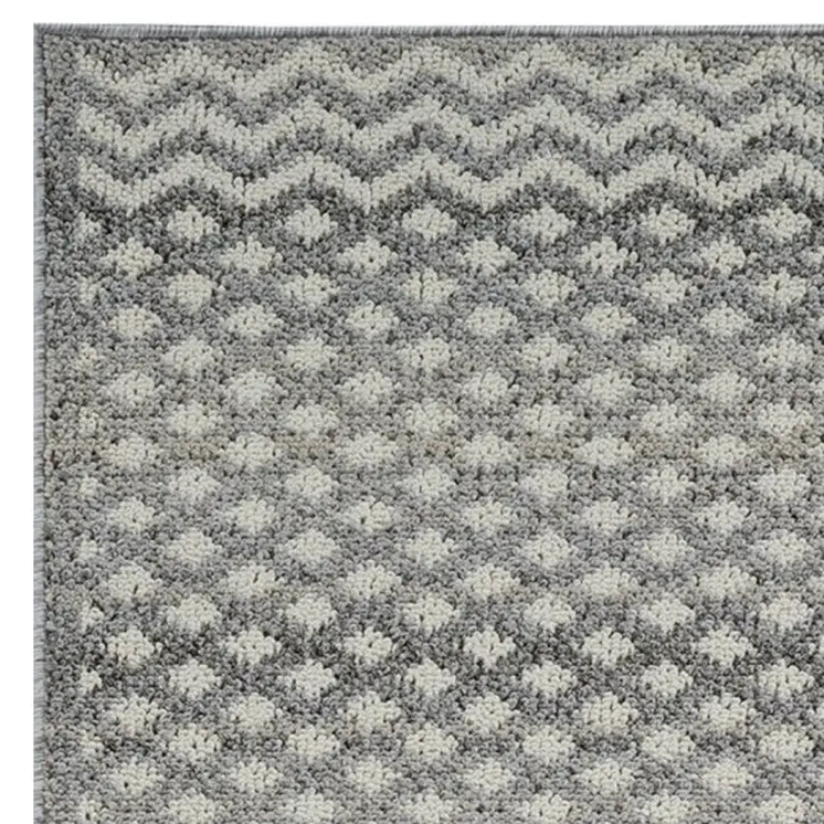 8' Gray And Beige Moroccan Distressed Runner Rug