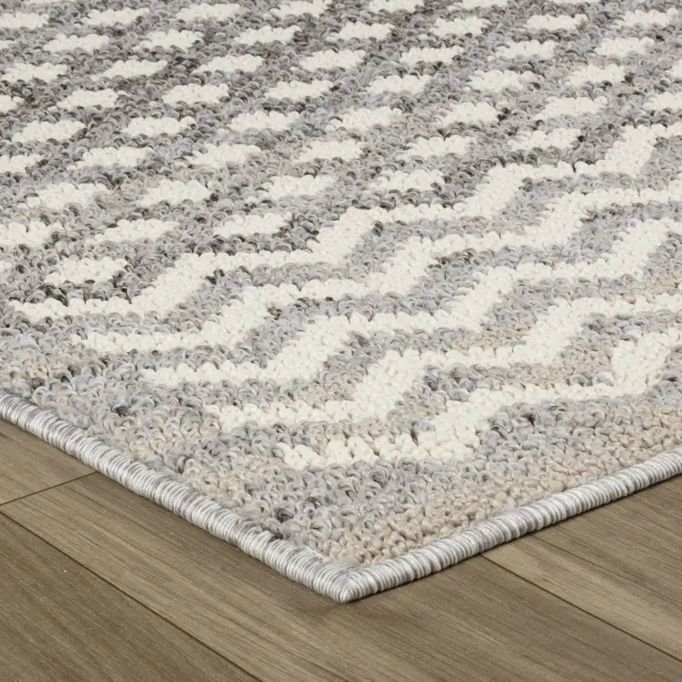 5' X 8' Gray and Beige Moroccan Distressed Area Rug