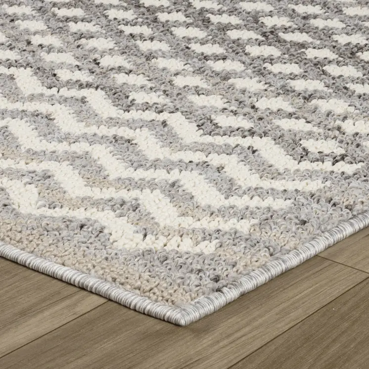 7' X 10' Gray and Beige Moroccan Distressed Area Rug
