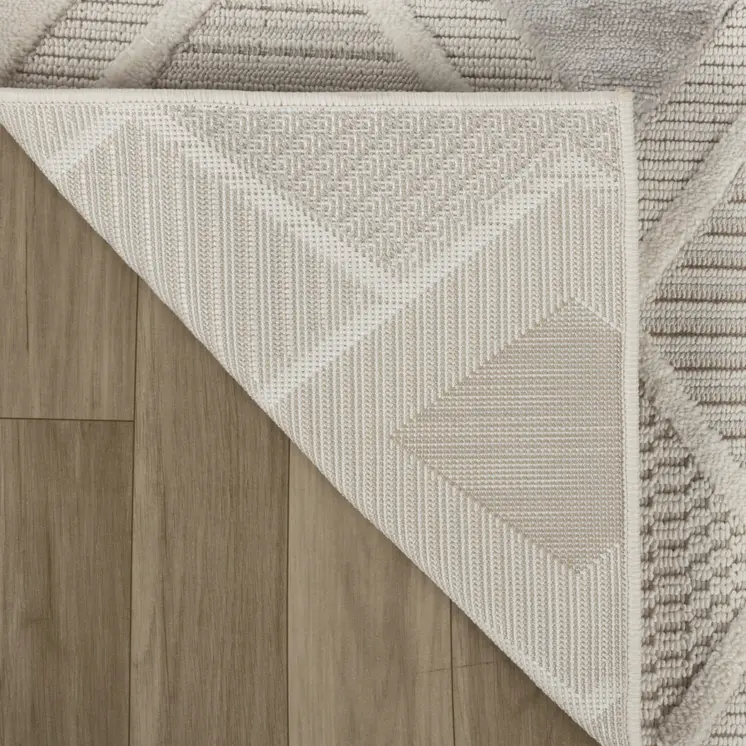 7' X 10' Cream and Beige Abstract Distressed Area Rug