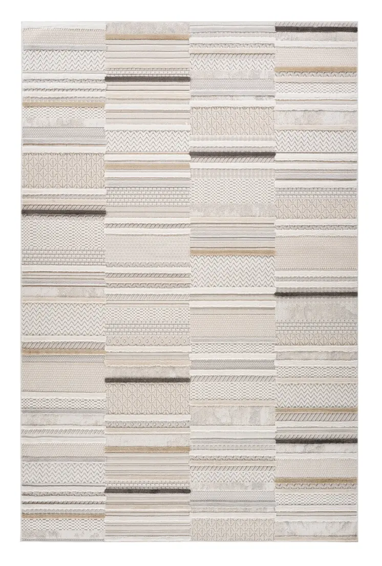 5' X 8' Gray and Beige Abstract Distressed Area Rug