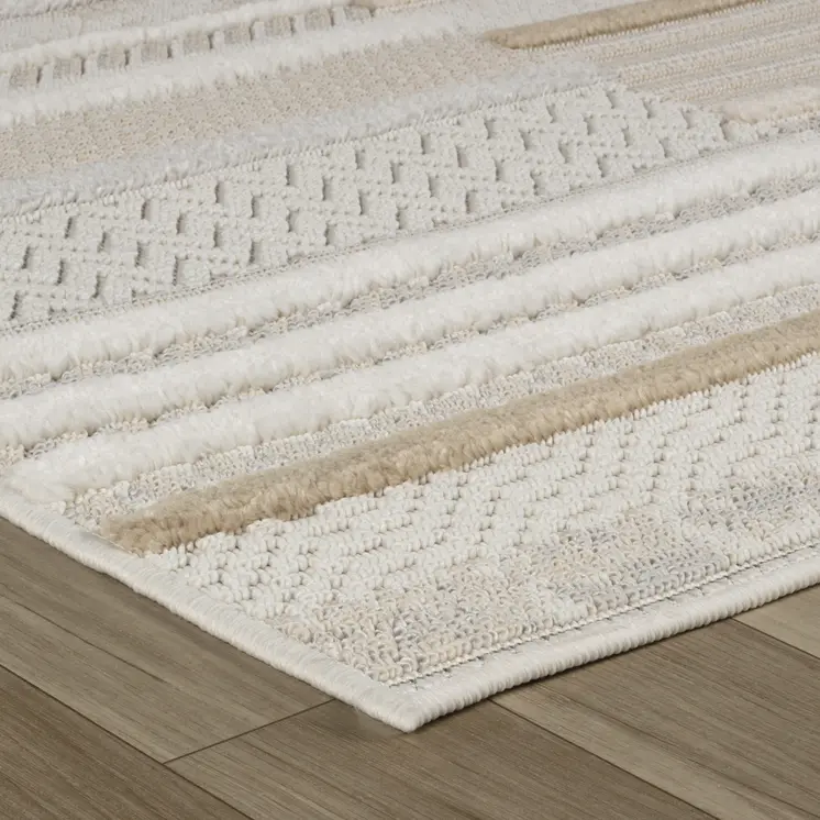 7' X 10' Gray and Beige Abstract Distressed Area Rug