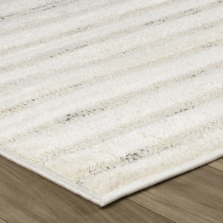 2' X 5' Cream and Beige Abstract Distressed Area Rug