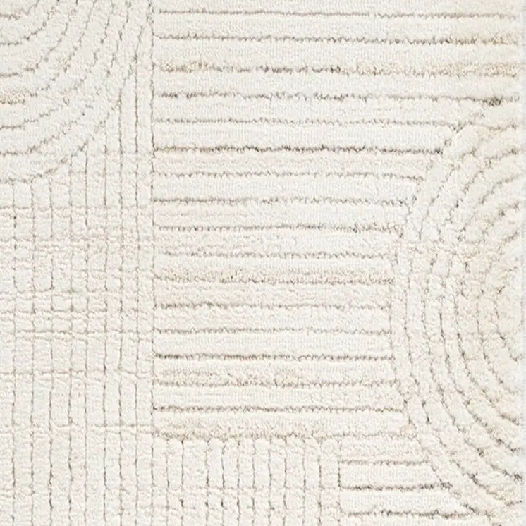 2' X 5' Cream and Beige Abstract Distressed Area Rug