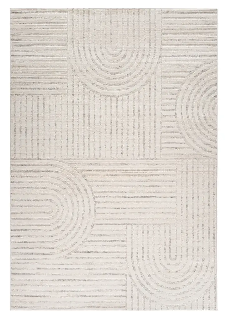 7' X 10' Cream and Beige Abstract Area Rug