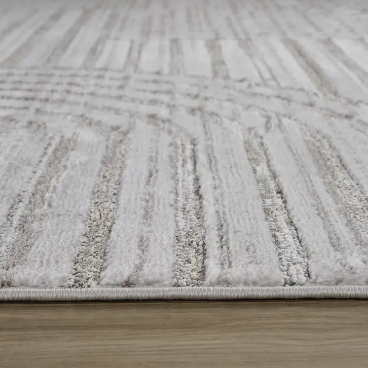 2' X 5' Gray and Ivory Abstract Distressed Area Rug