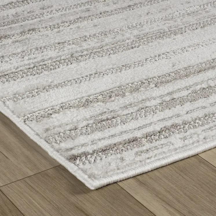 8' Gray And Ivory Abstract Distressed Runner Rug