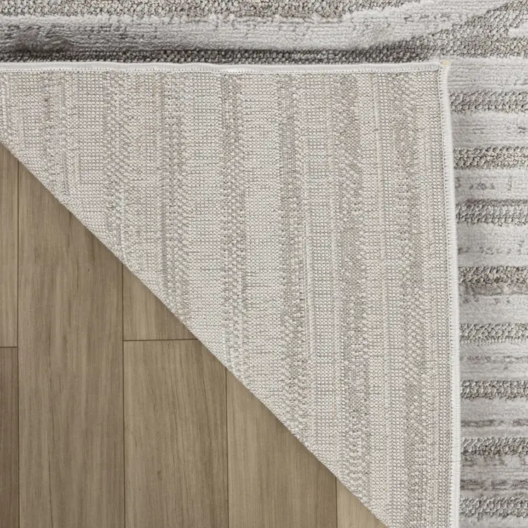 5' X 8' Light Gray and Ivory Abstract Distressed Area Rug