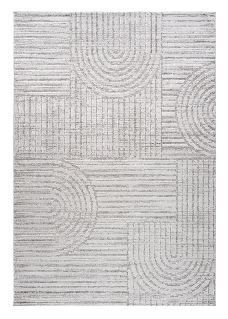 5' X 8' Light Gray and Ivory Abstract Distressed Area Rug