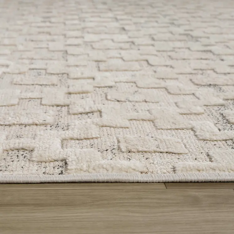4' X 6' Cream and Beige Moroccan Area Rug