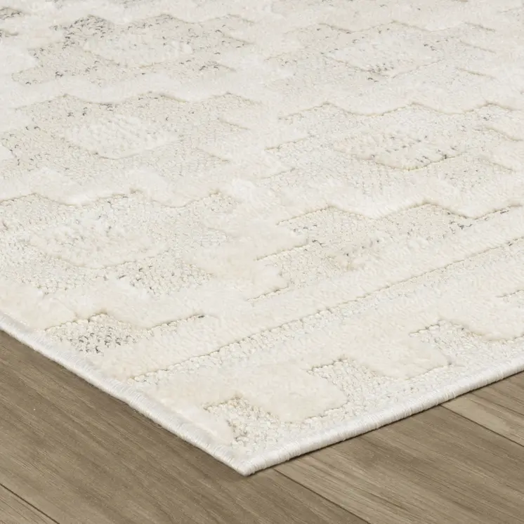 4' X 6' Cream and Beige Moroccan Area Rug