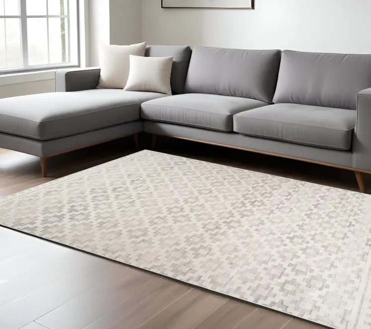 8' X 11' Cream and Beige Moroccan Area Rug