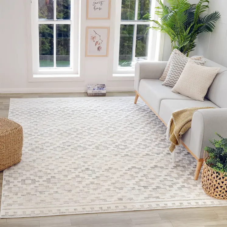 8' X 11' Cream and Beige Moroccan Area Rug