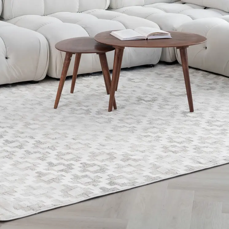8' X 11' Cream and Beige Moroccan Area Rug