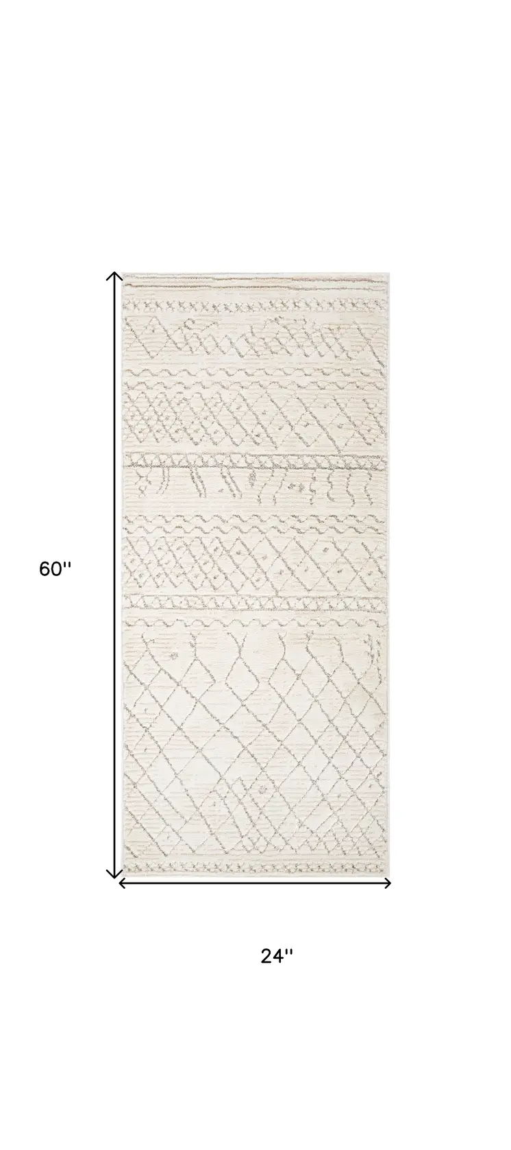 2' X 5' Gray and Beige Abstract Distressed Area Rug