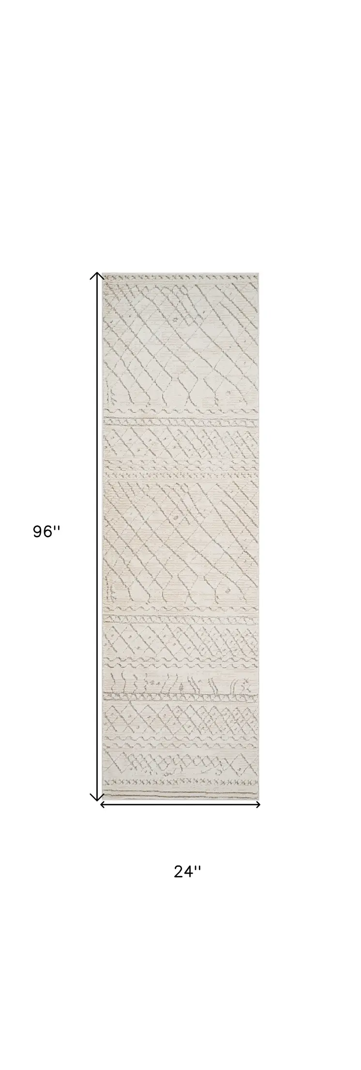 8' Gray And Beige Abstract Distressed Runner Rug