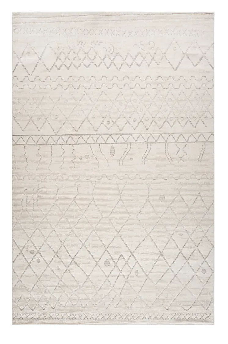 5' X 8' Gray and Beige Abstract Distressed Area Rug