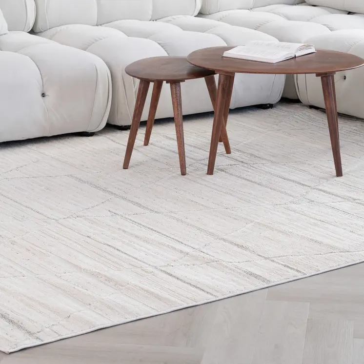 4' X 6' Cream and Beige Abstract Area Rug