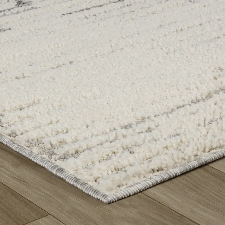 5' X 8' Gray and Cream Abstract Distressed Area Rug