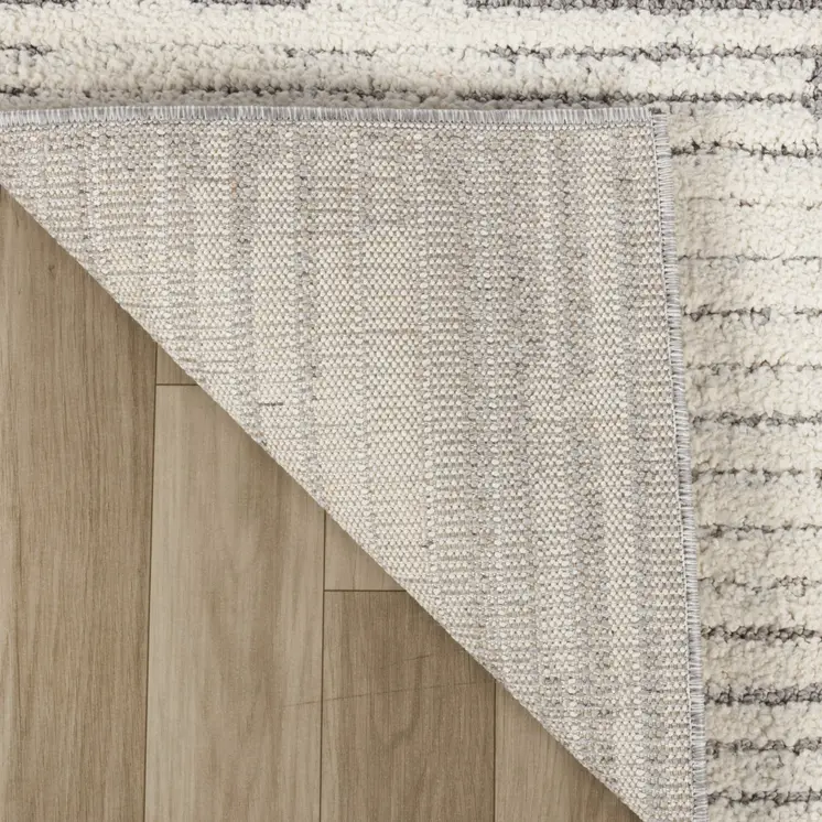 5' X 8' Gray and Cream Abstract Distressed Area Rug