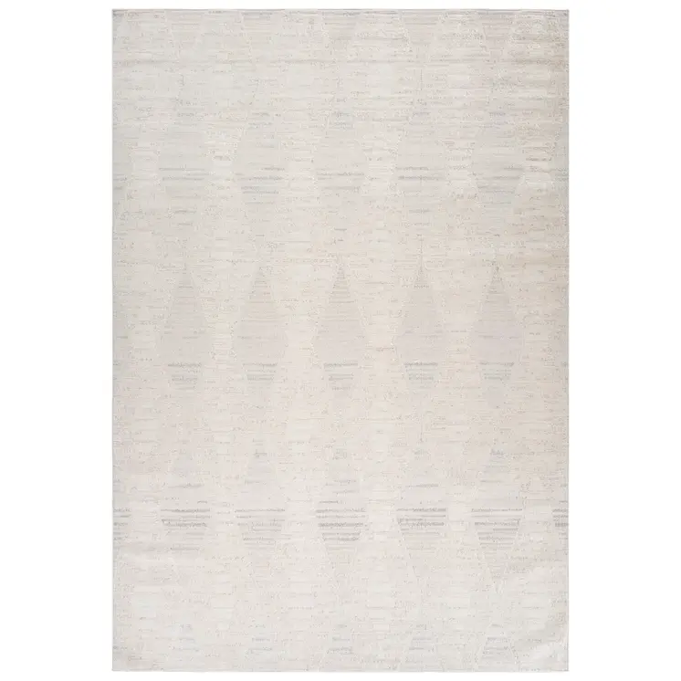 4' X 6' Cream and Beige Geometric Distressed Area Rug