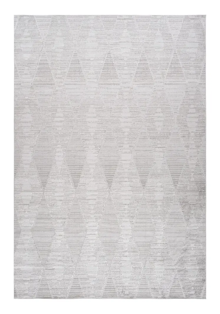 4' X 6' Gray and Ivory Geometric Distressed Area Rug