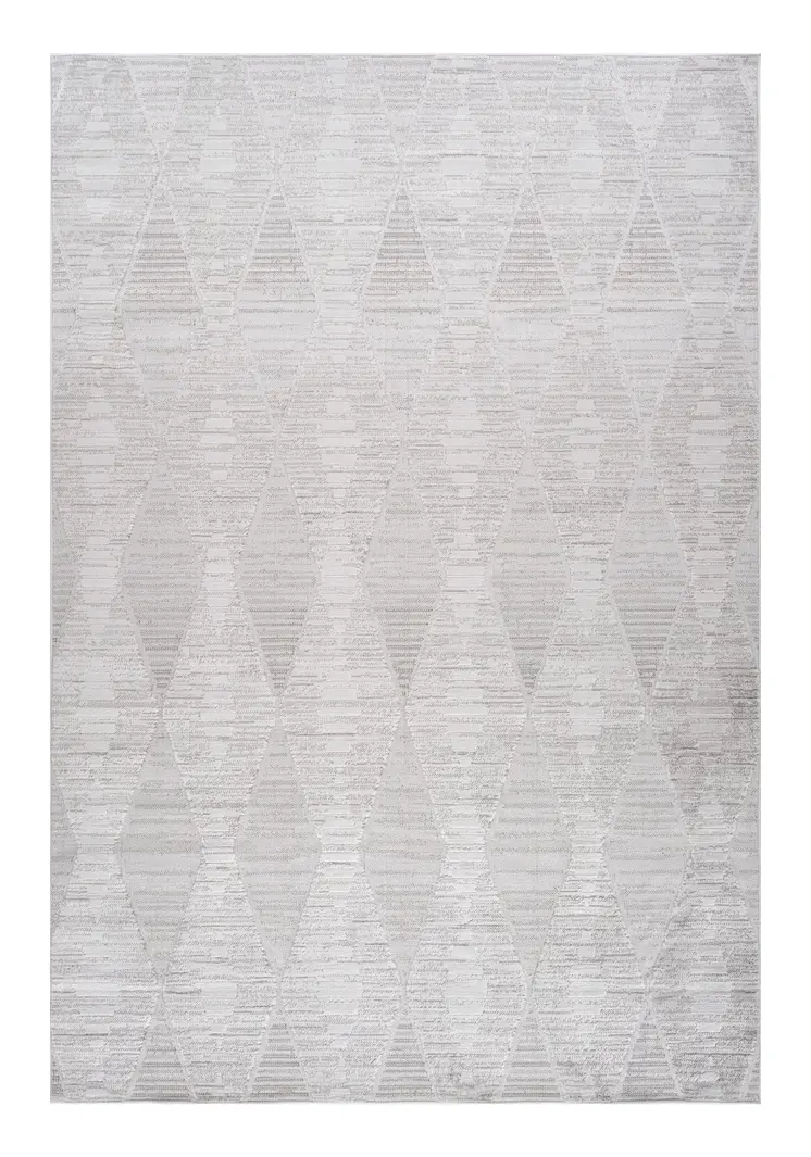 5' X 8' Gray and Ivory Geometric Distressed Area Rug