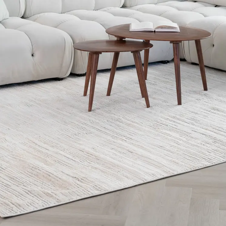 4' X 6' Cream and Beige Abstract Area Rug
